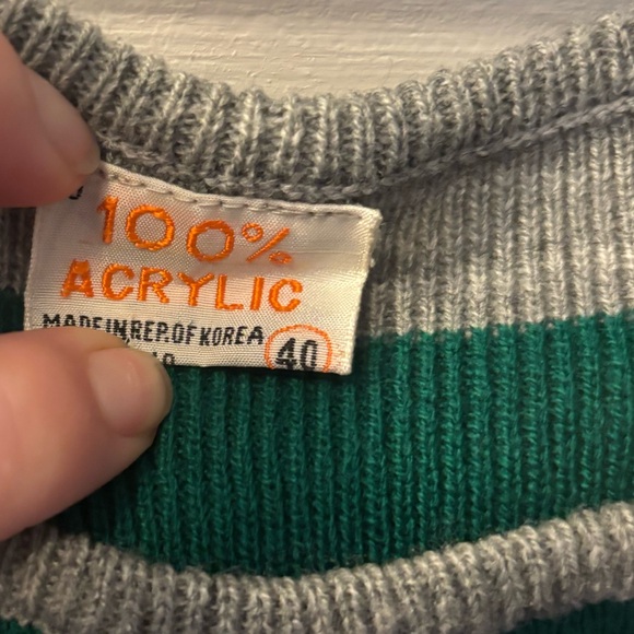 Vintage 70s Multicolor Striped Knit Sweater Tank Top Sz 40 Festival Boho - Picture 4 of 5